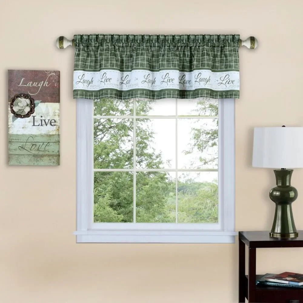 PowerSellerUSA Live, Laugh, Love Curtain Valance for Windows, Premium Buffalo