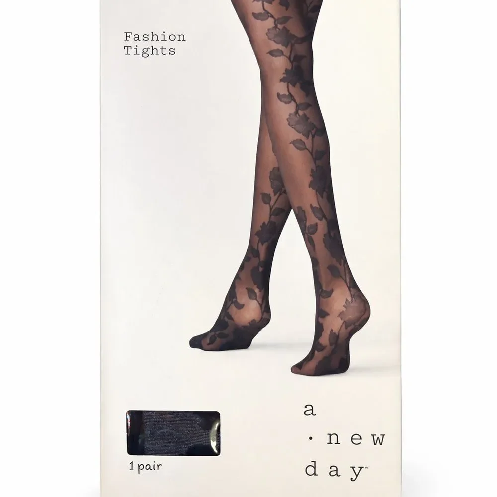 Womens Tights Bundle 3 Pairs Floral Sheer Animal Print Textured Gray New