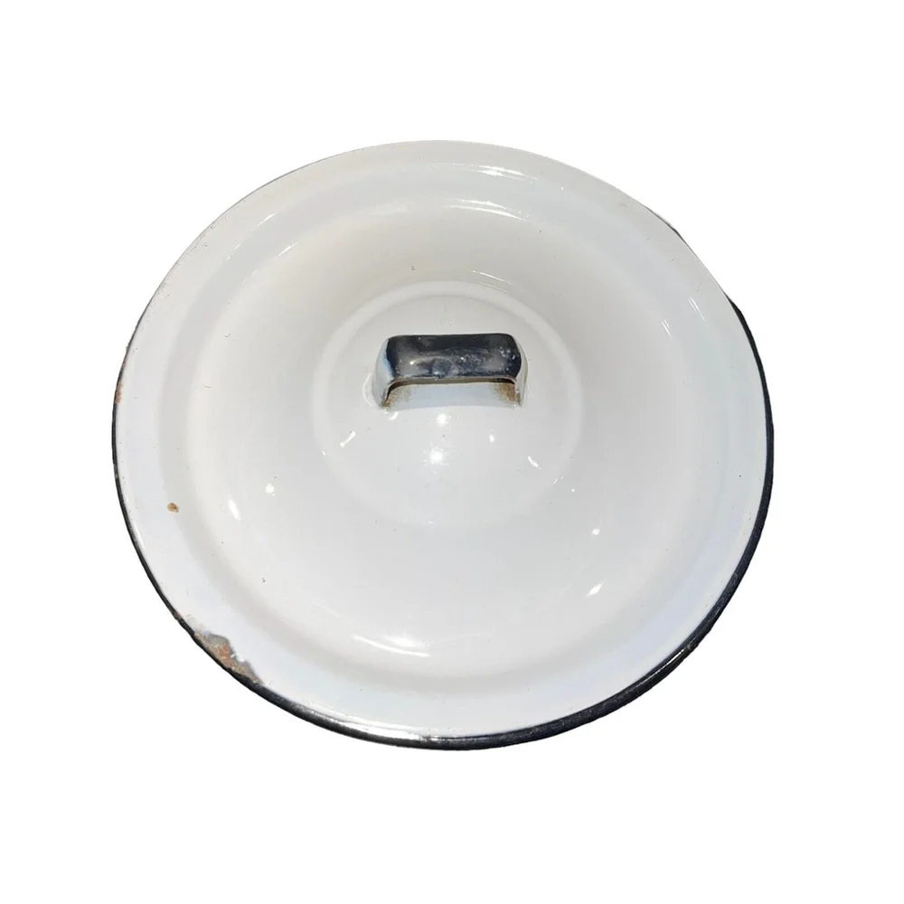 White vintage enamelware