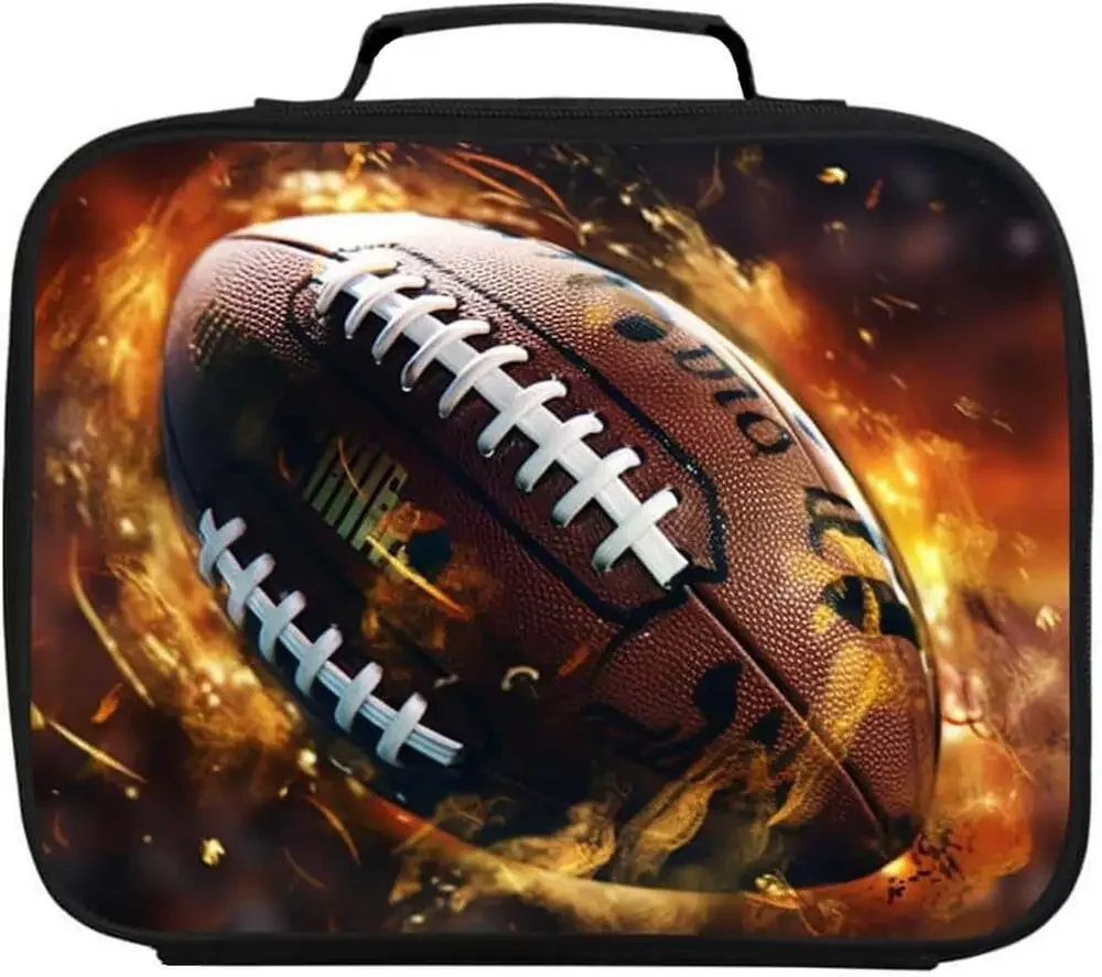 Football Lunch Box for Boys and Kids, American Football Design, Sports School