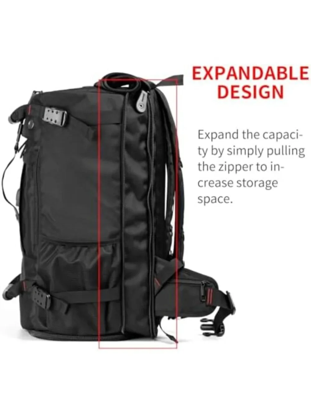 Large Capacity Travel Backpack & Duffle Bag - Durable Convertible 60L for Hiking