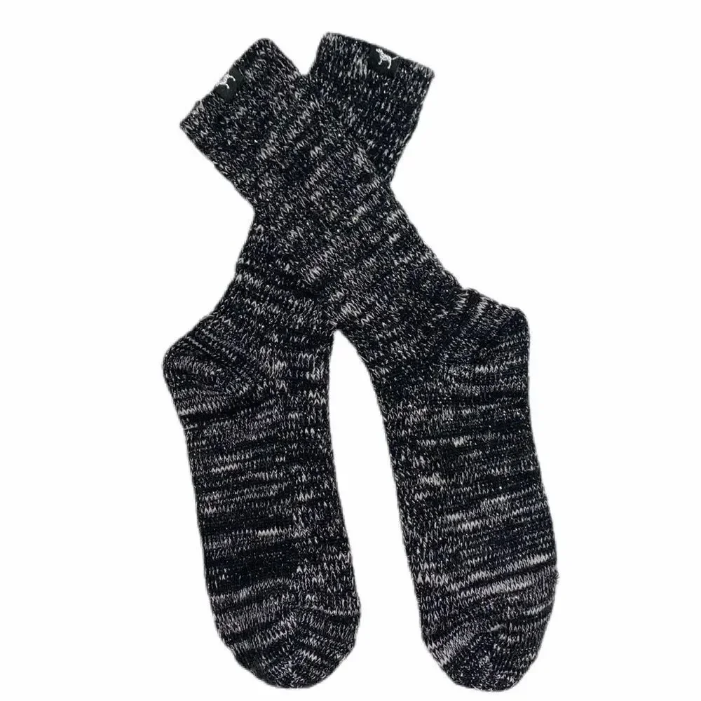 Victorias Secret PINK Crew Socks One Size Metallic Gray thick socks