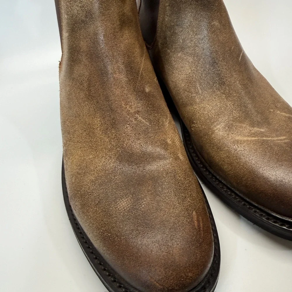 Frye‎ Seth Chelsea Boot Men 9 D Brown Chocolate Patina Classic