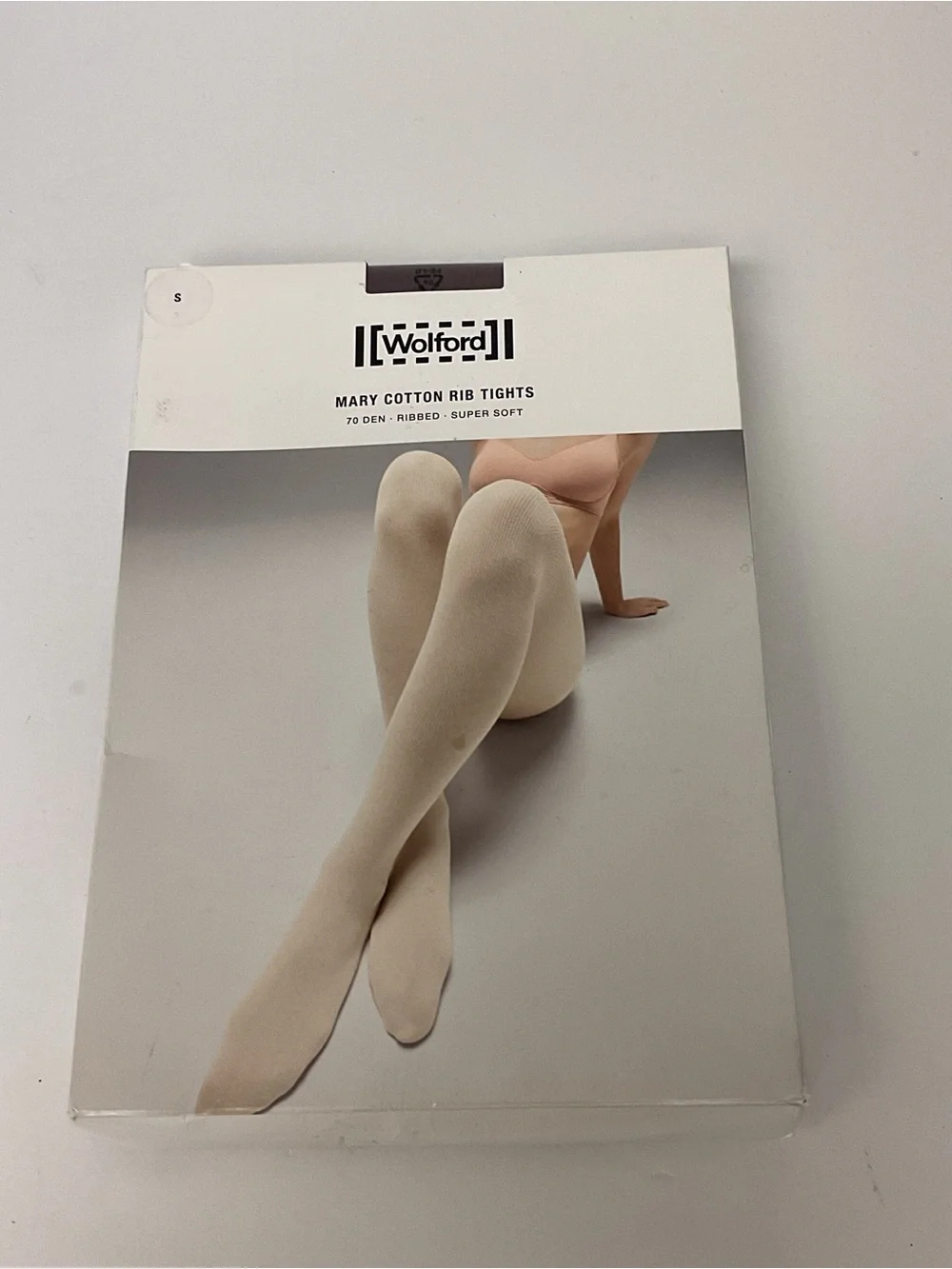 WOLFORD 15034 MARY COTTON RIB TIGHTS IN PORT ROYALE SMALL NWT