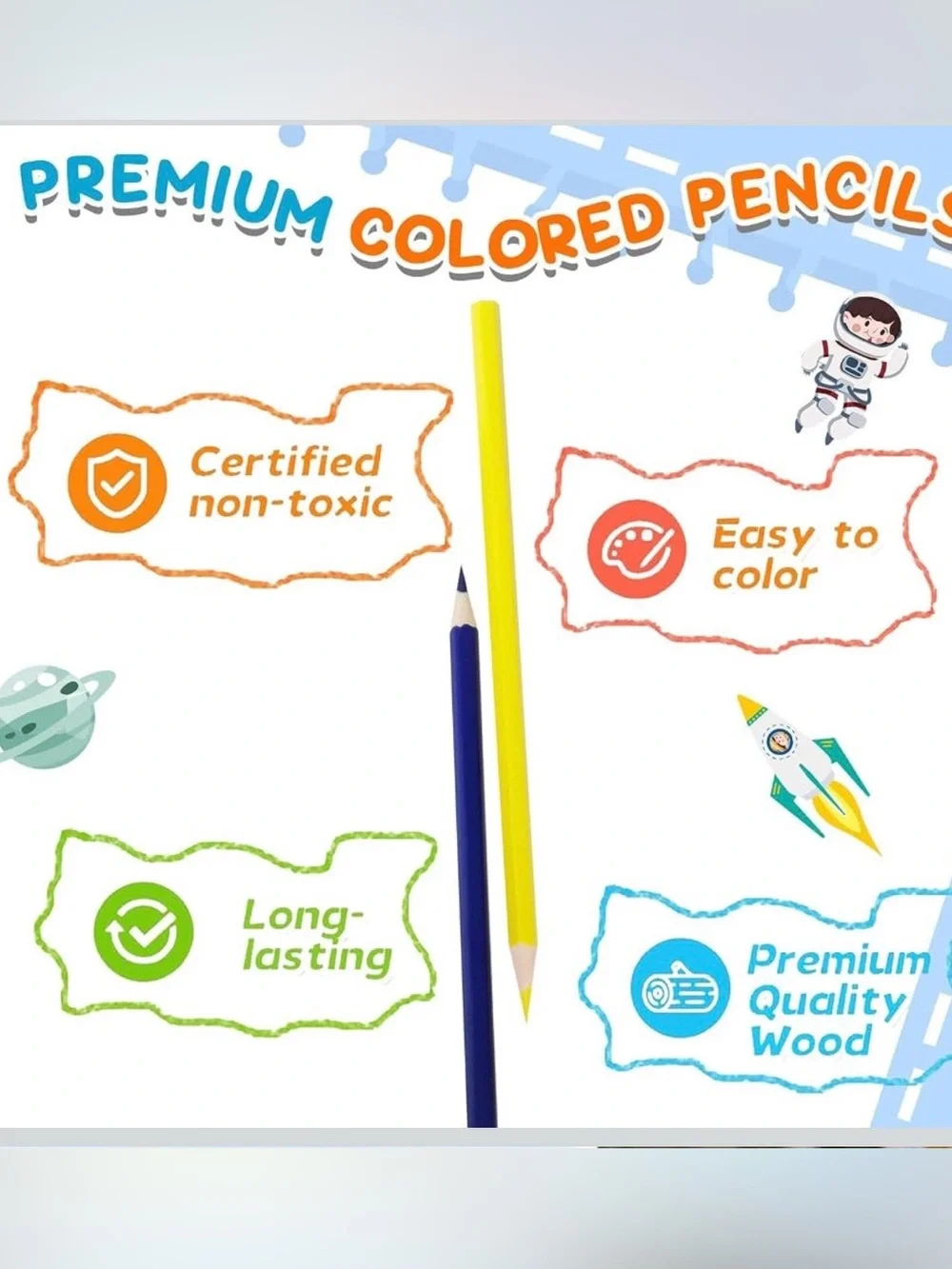 18pcs pre-sharpened Colored Pencils for kids 12-Color Pack