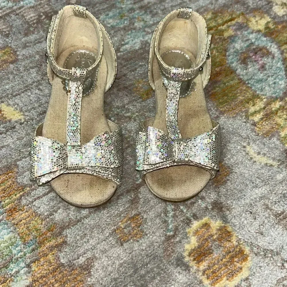 Joyfolie glitter bow flats sz 7 toddler