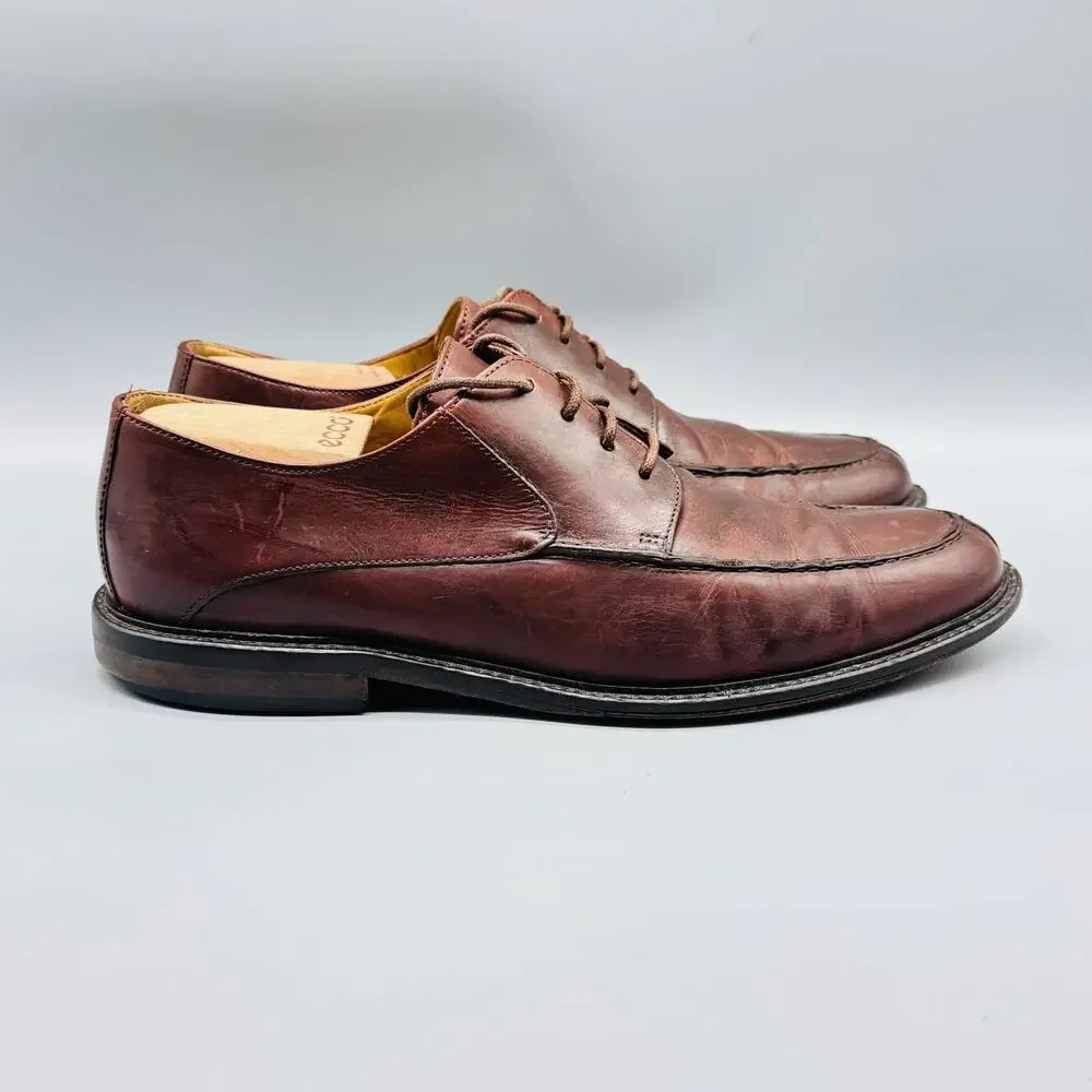 Johnston & Murphy Shoes Mens‎ 10 Burgundy Leather Moc Toe Oxford Dress Lace Up