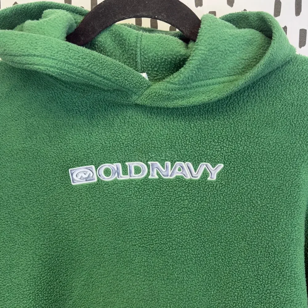 2002 y2k Old Navy kids Green Hoodie fleece size 8