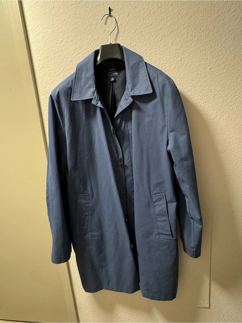 J. Crew Men's Navy Blue Trench Coat
