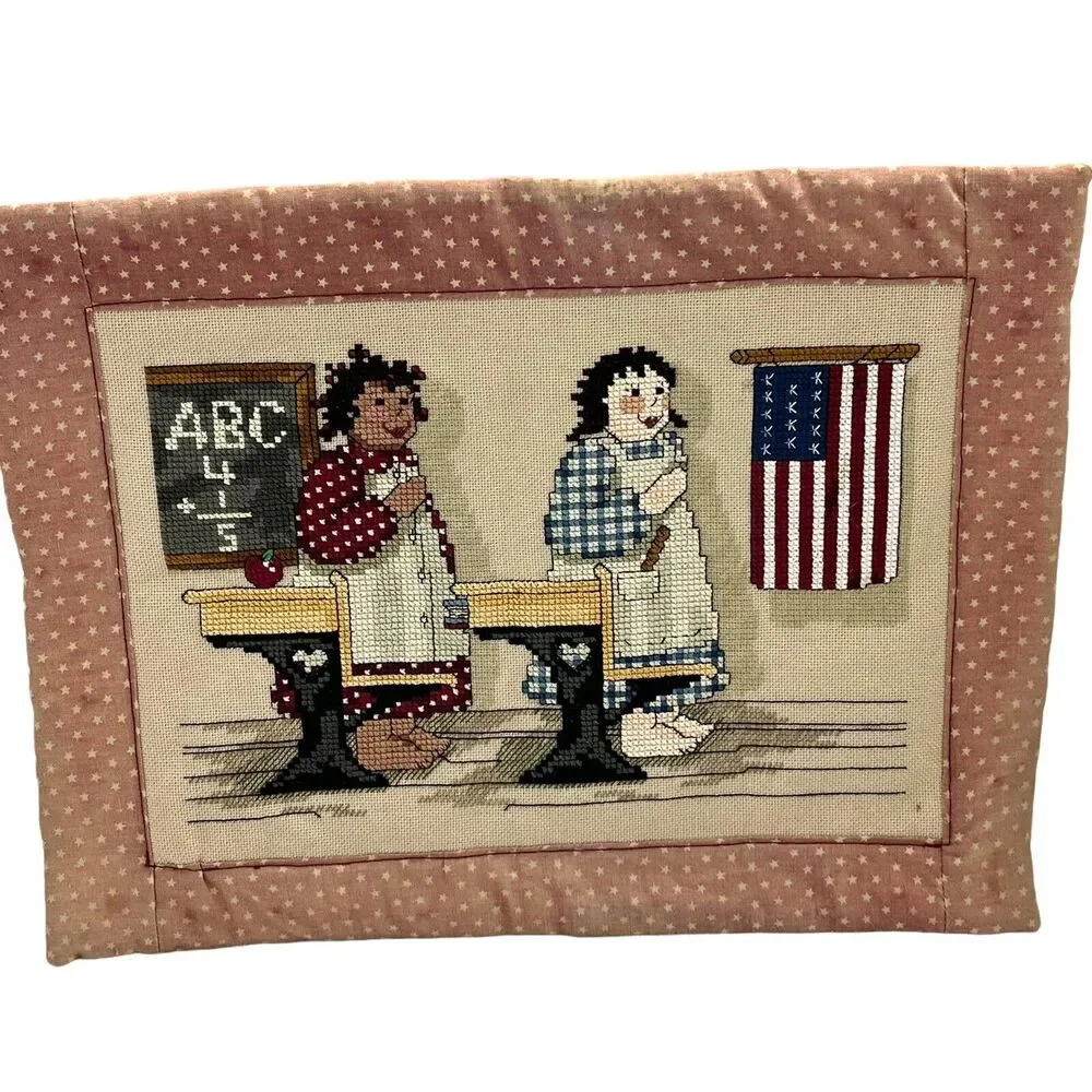 Flag Salute Wall Art Leisure Arts Cross Stitch Magazine August 1989 School Days