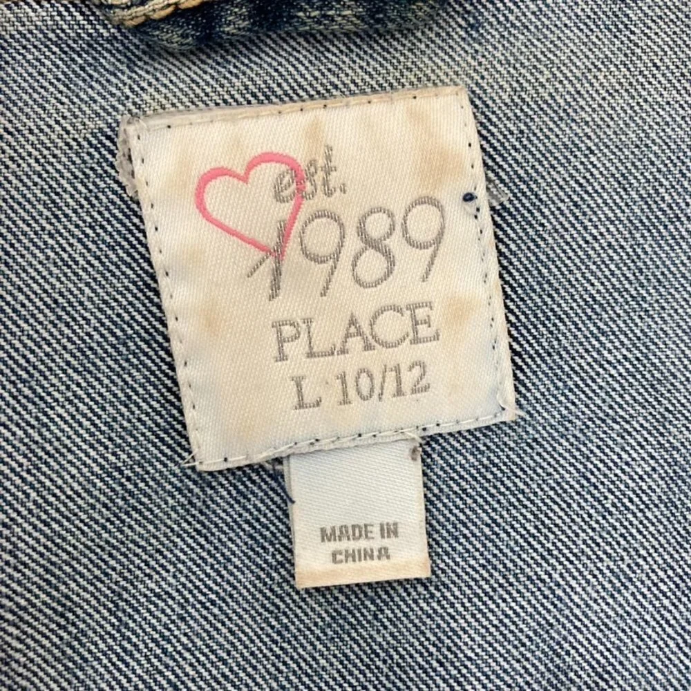 The Children's Place Denim Jacket Girls Large 10 12 Distressed Blue Trucker