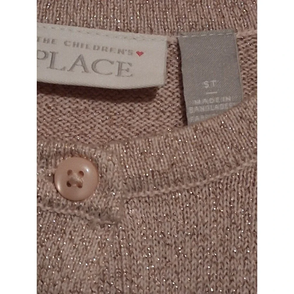 The Children's Place Girls Shimmer Ruffle Shoulder Cardigan Sweater