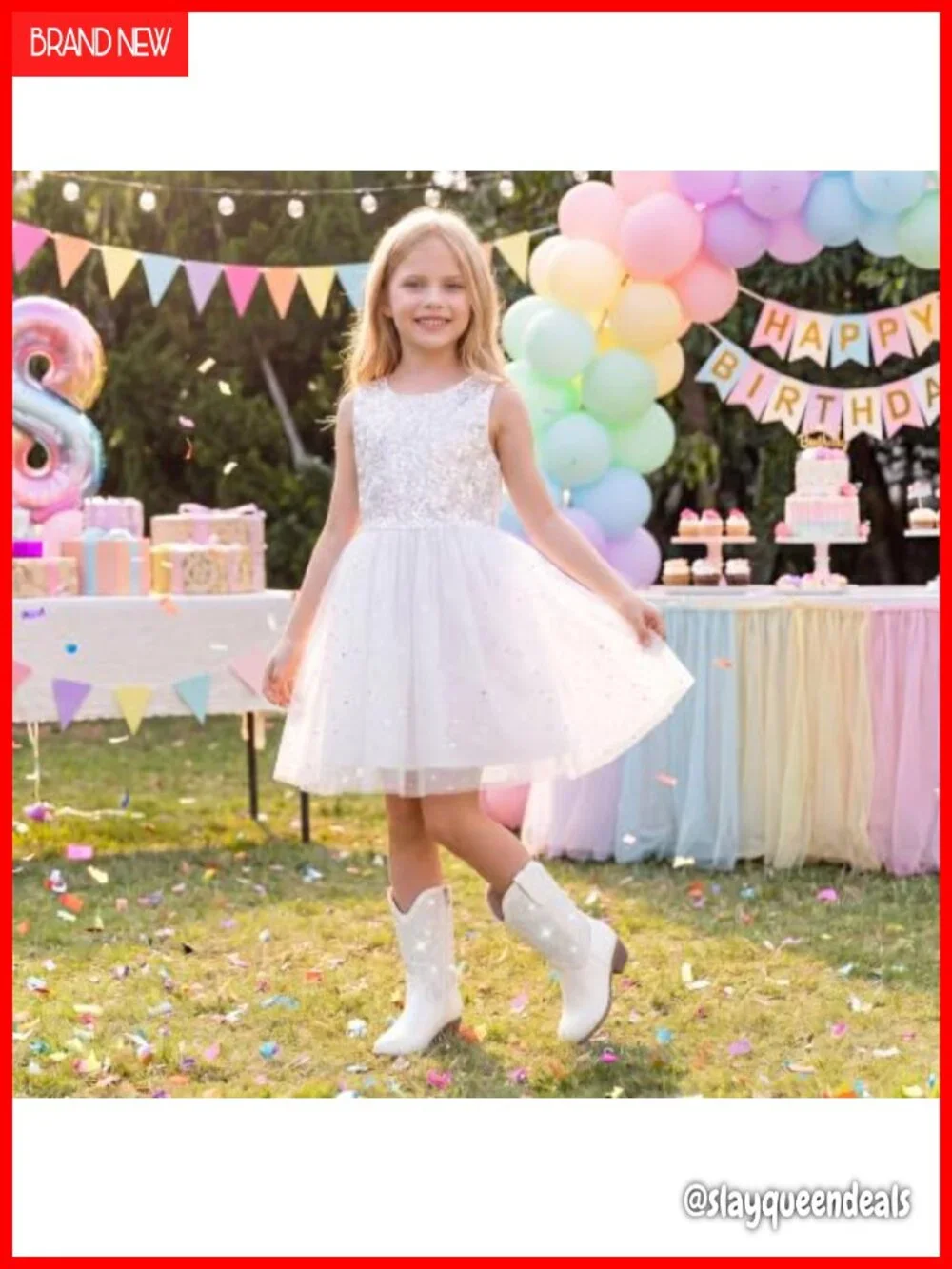 Girls Rhinestone Cowgirl Boots Mid Calf Pointed Toe Block Heel