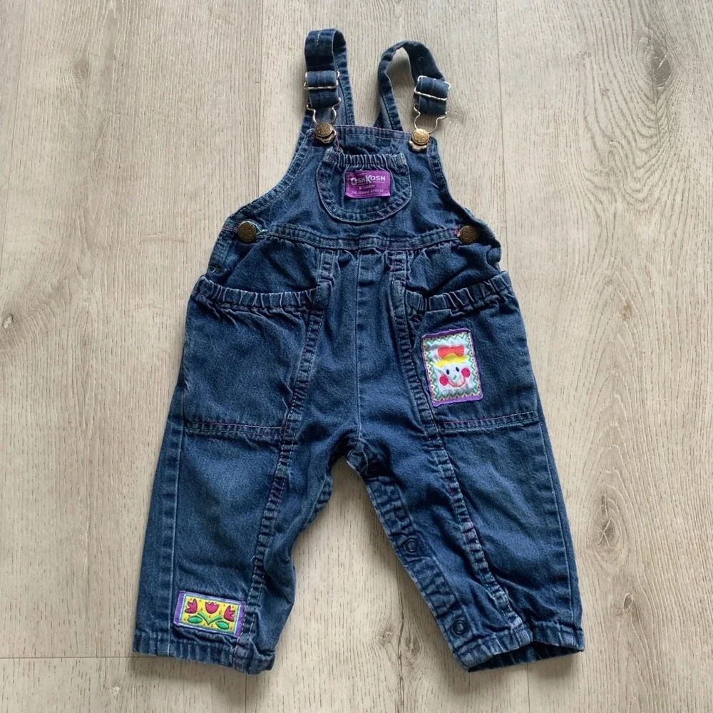 Vintage Oshkosh B'gosh Vestbak Overalls Girls Denim‎ Size 18 Months