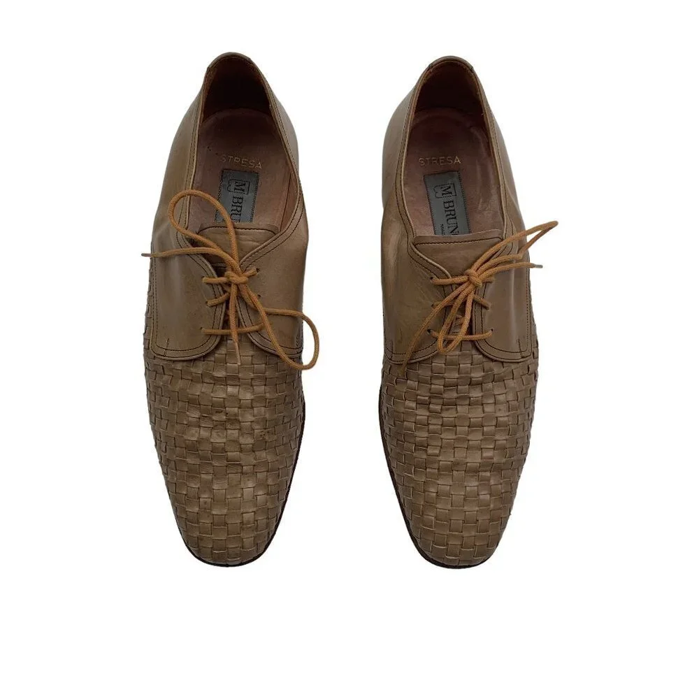 Bruno Magli Vintage Stresa Basketweave/Woven Leather Shoes Men's Size 8