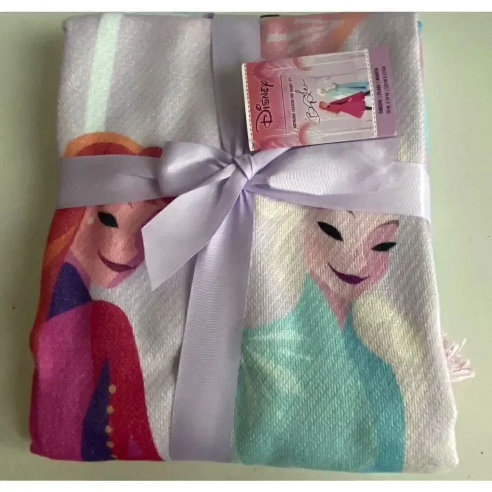 Disney Frozen Throw‎ Blanket Artist Brittney Lee Elsa Anna Olaf 50' x 70