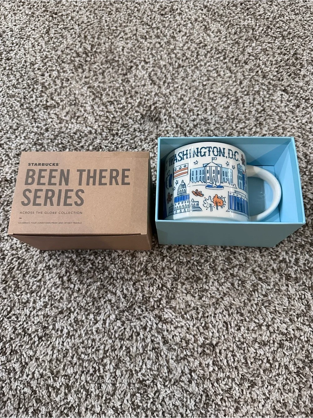 Starbucks Washington D.C. Blue and White Been There Series Mug
