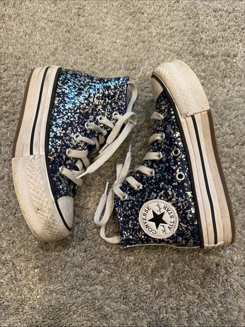 Converse glitter high