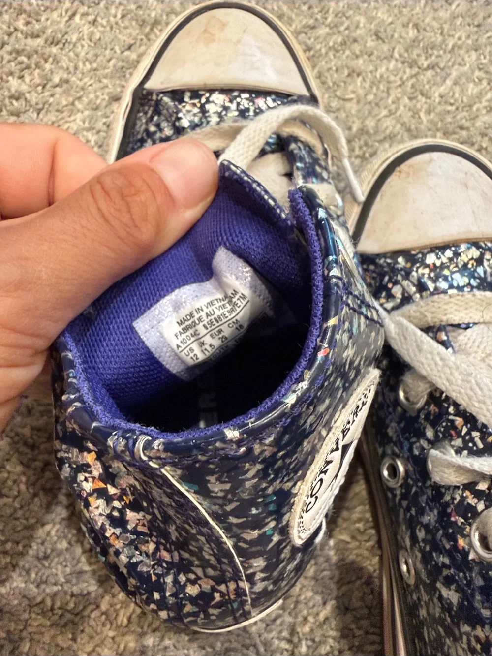 Converse glitter high