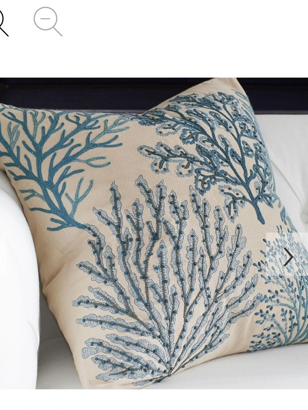 RARE Pottery Barn LAYERED CORAL EMBROIDERED PILLOW COVER 24X24 100% Cotton NWT