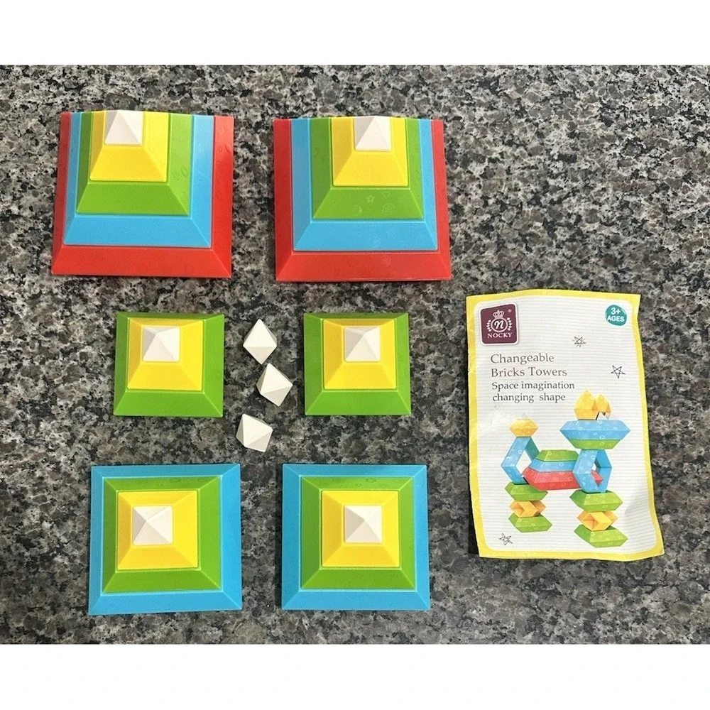 Nocky Changeable Bricks Towers Montessori Toy Stacking Tower‎ Toy