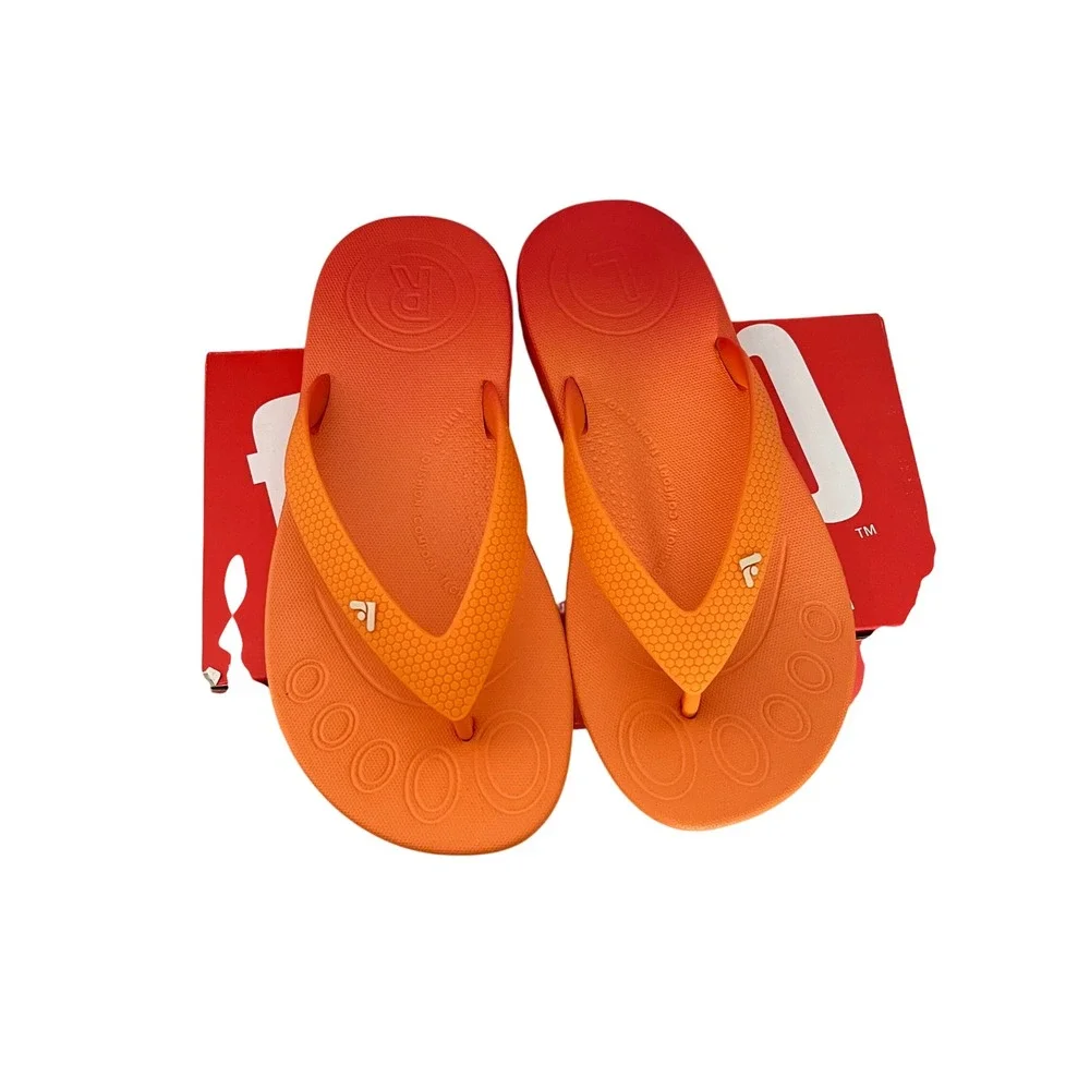 FitFlop iQushion‎ Flip Flops Kids Size 1Y Red Coral Ombre Ergonomic Sandals