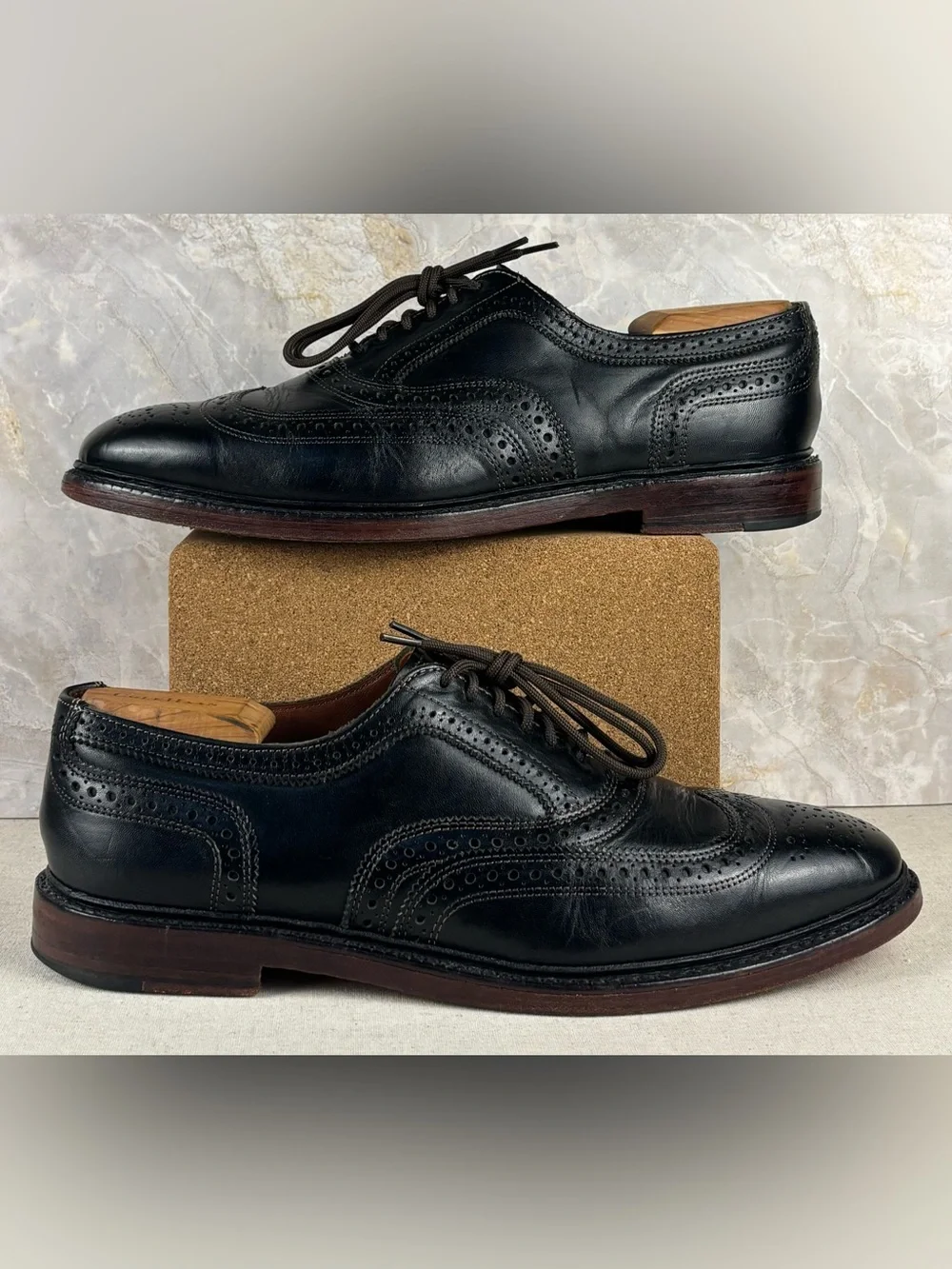 Allen Edmonds x Brooks Brothers MacNeil Black Wingtip Shoes Men’s 10.5 D