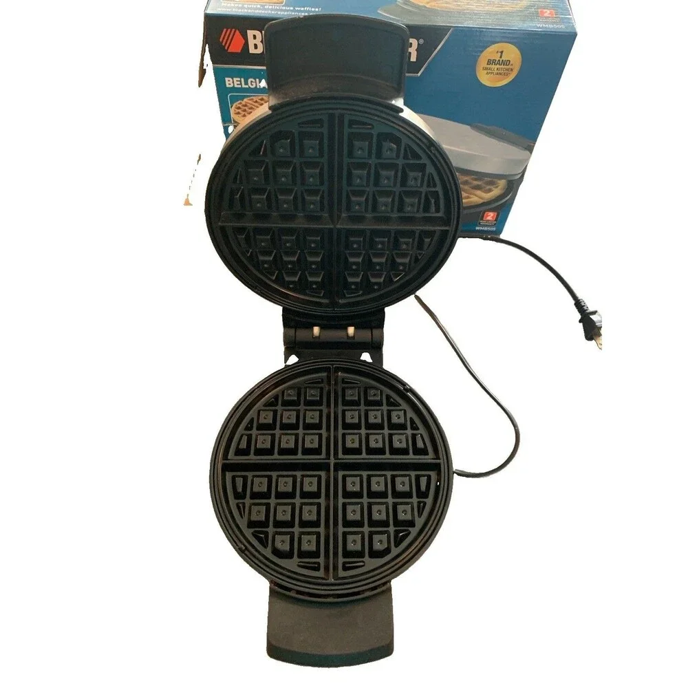 Black &Decker Belgian Waffle Maker Stainless Steel Nonstick Extra Deep Grids