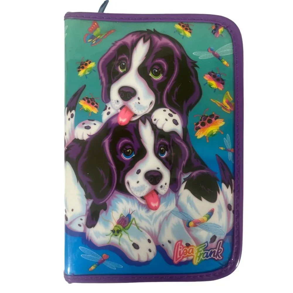 vintage LISA FRANK stationary zip Purple Puppies‎ stamp