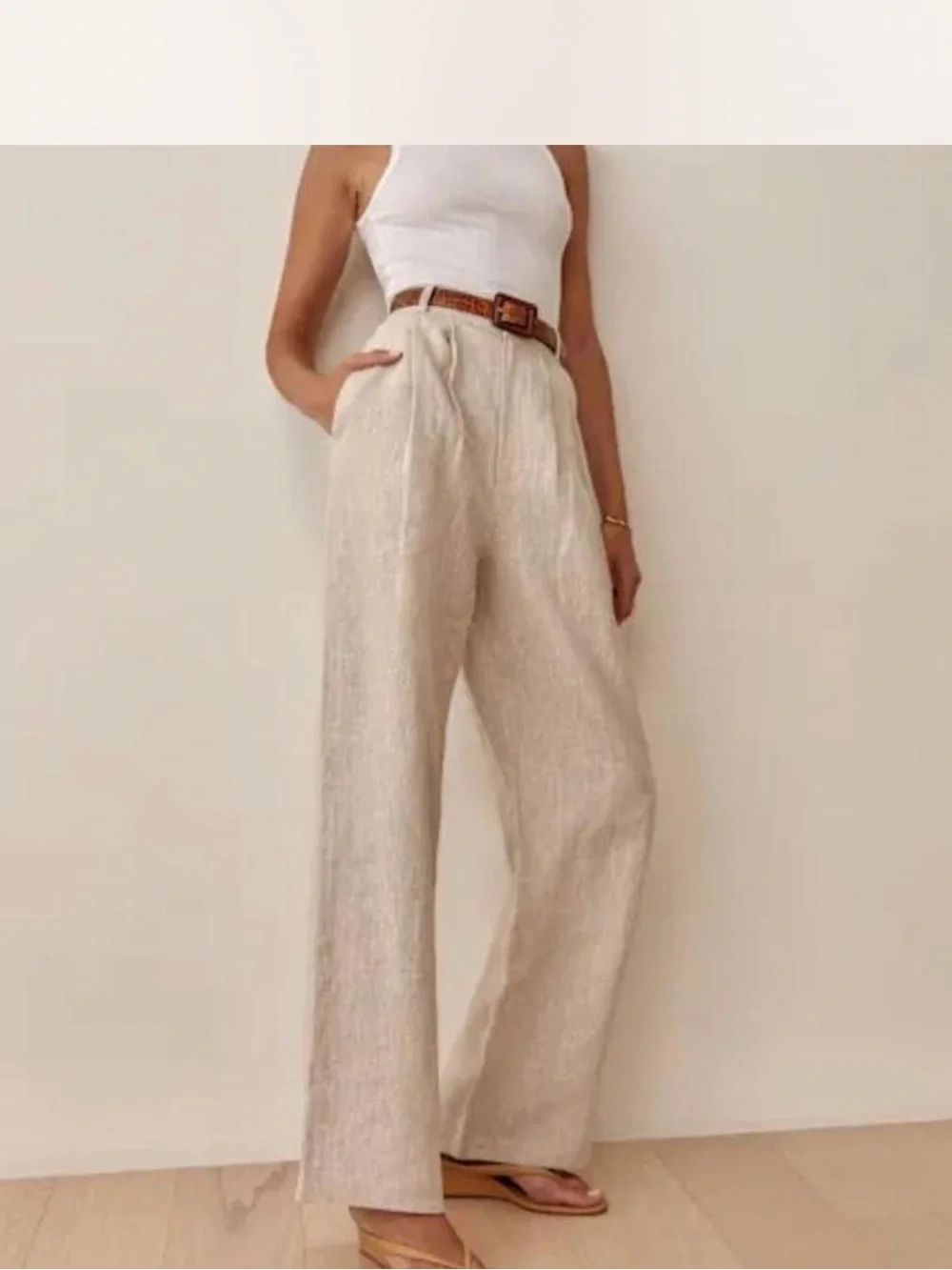 Reformation Women’s Mason Linen Pant Size 0