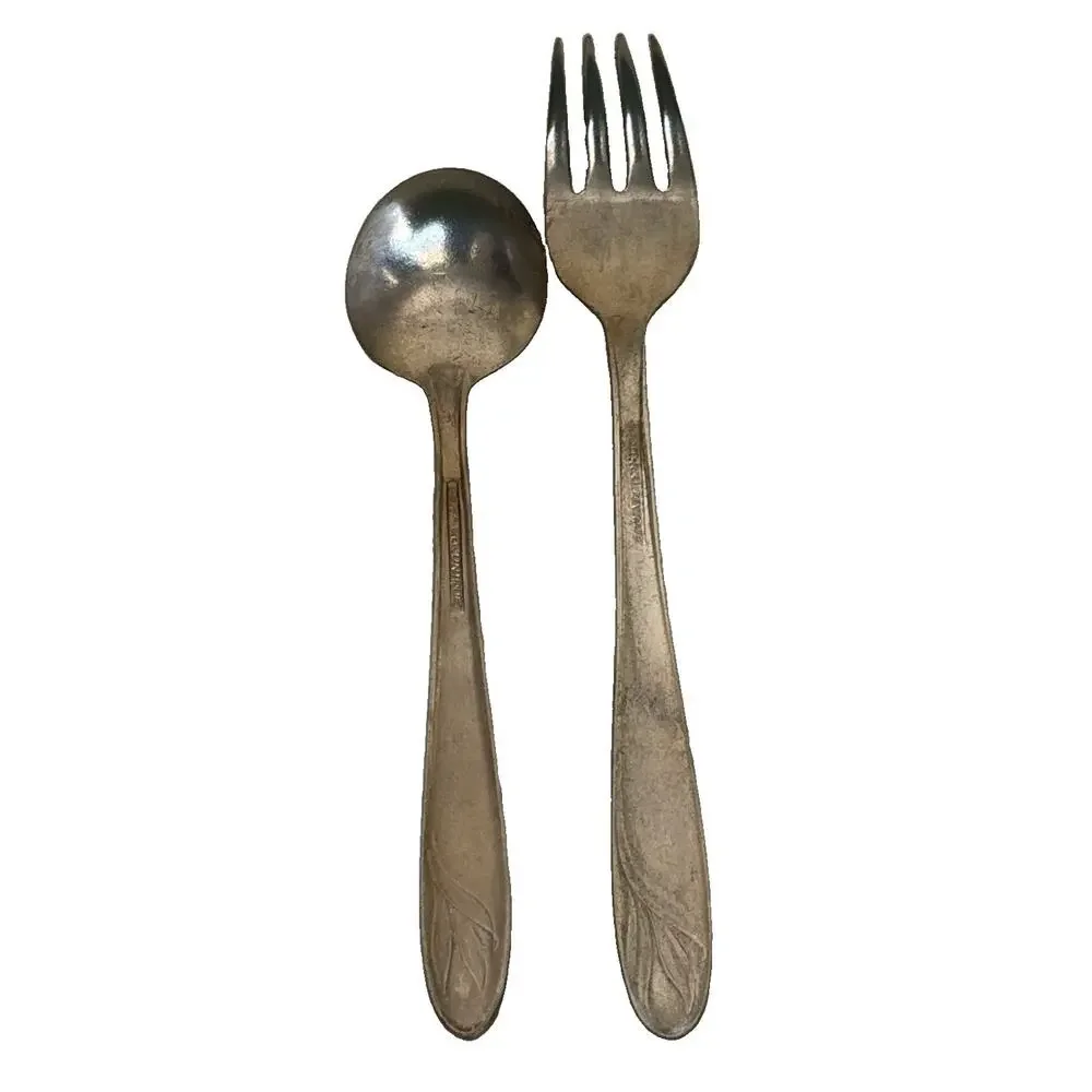 Dohrco Unique Fork Spoon Silver Plate US Hotel Flatware vintage