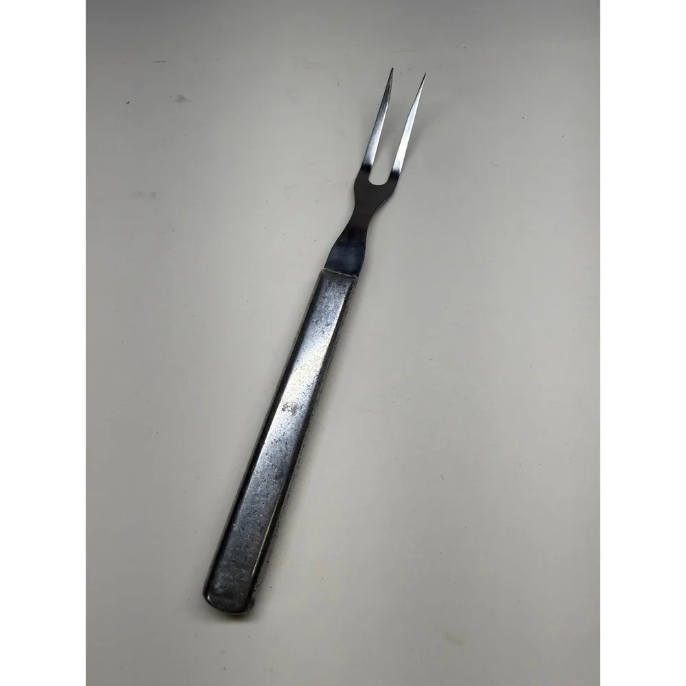 Vintage Stainless Steel Two Tine Meat Carving Fork Heavy Duty Kitchen Tool