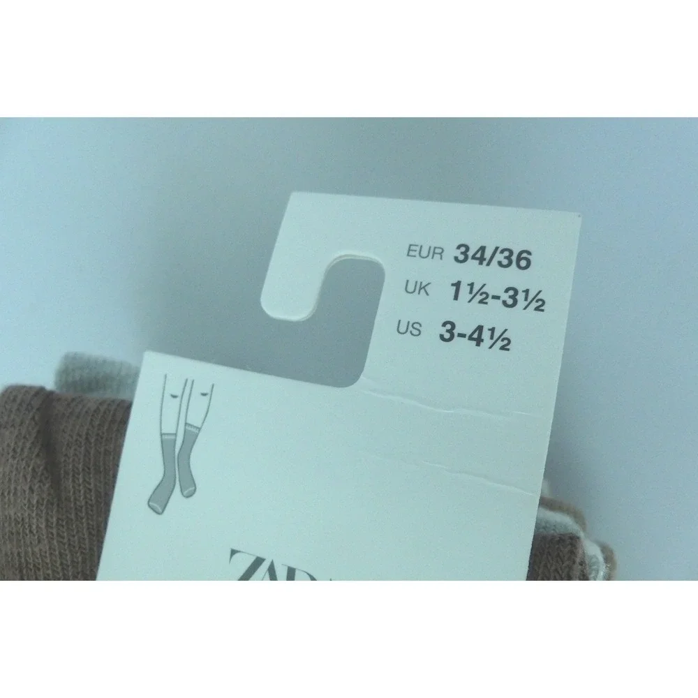 Zara Kids Girls Medium Socks 5 Pack Neutrals US 3-4.5 EUR 34-36 NEW