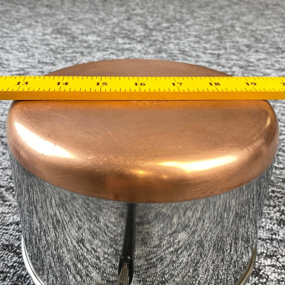 Vintage 1995 Revere Ware 3 Qt Saucepan Copper Clad Bottom Lid Clinton IL USA