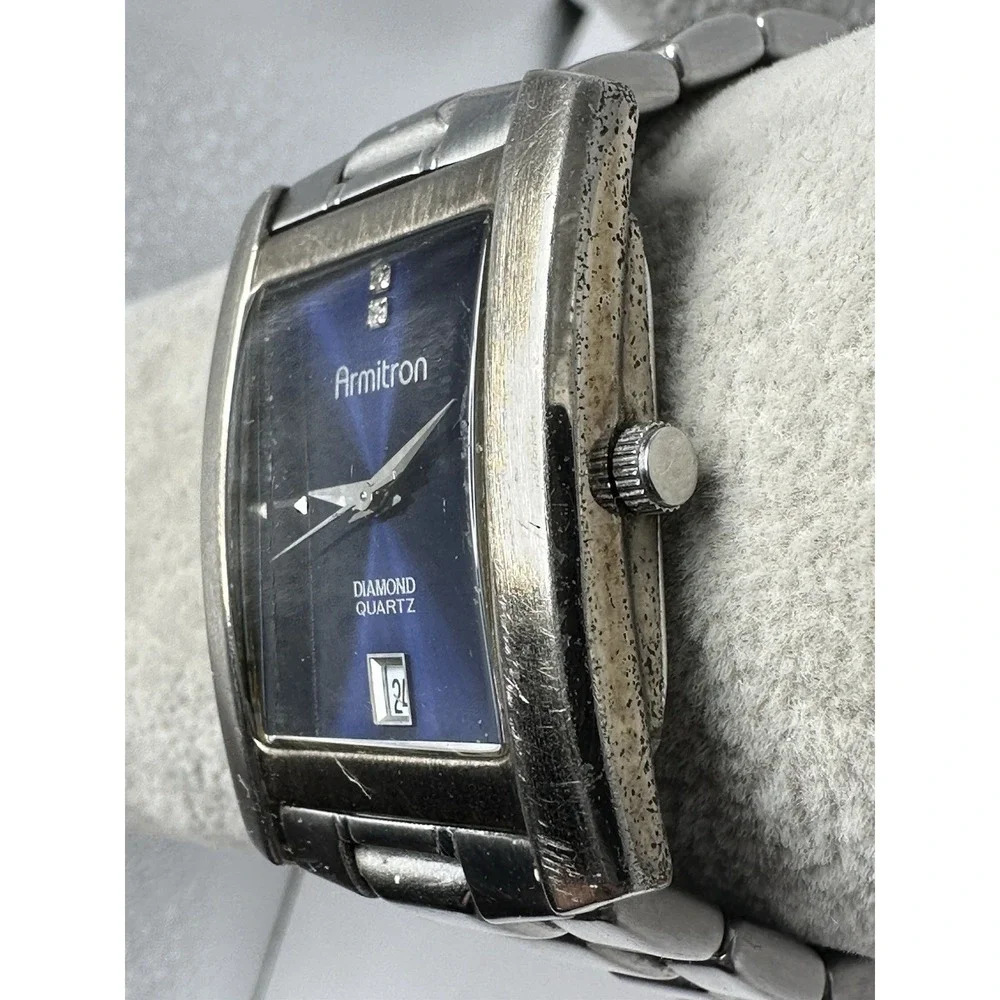 Armitron Diamond 20/1549-51 Mens‎ Tank Watch New Battery 29MM 7.5