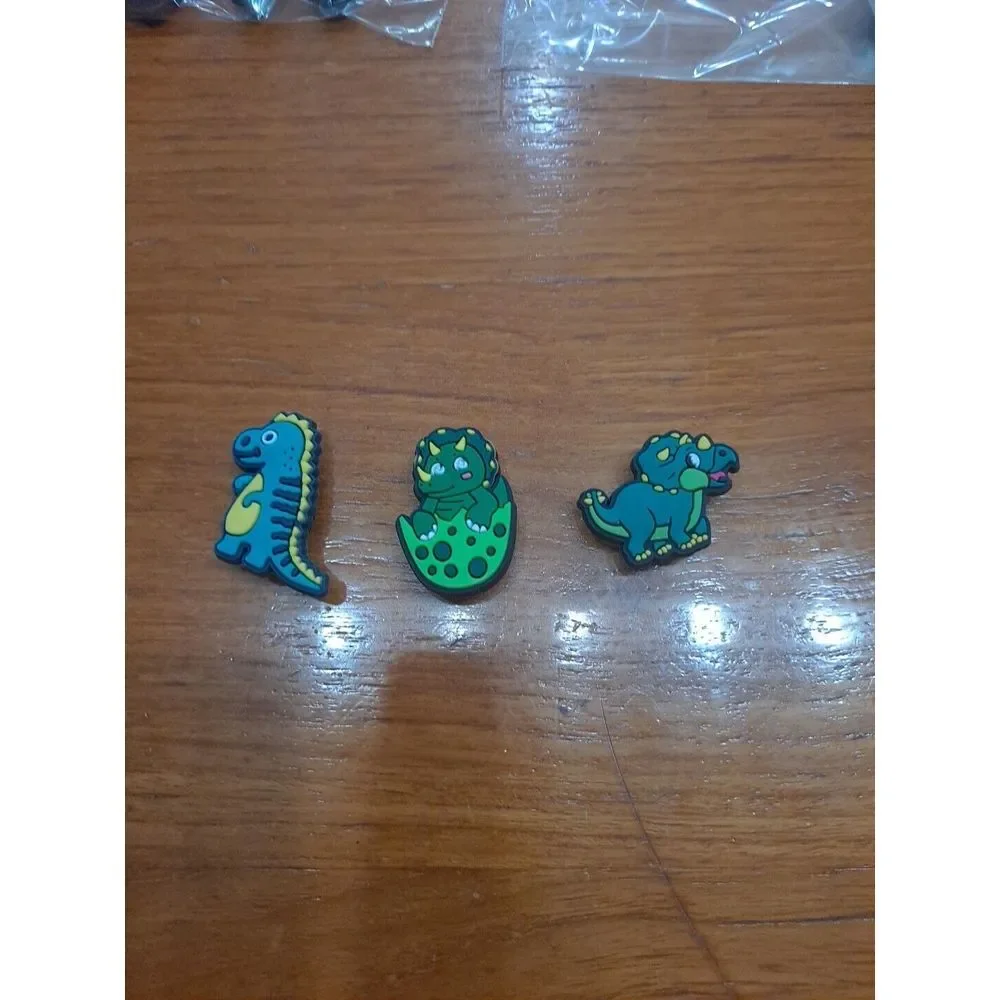 Lot Of 3 Dinosaur Themed Croc Charm Jibz‎