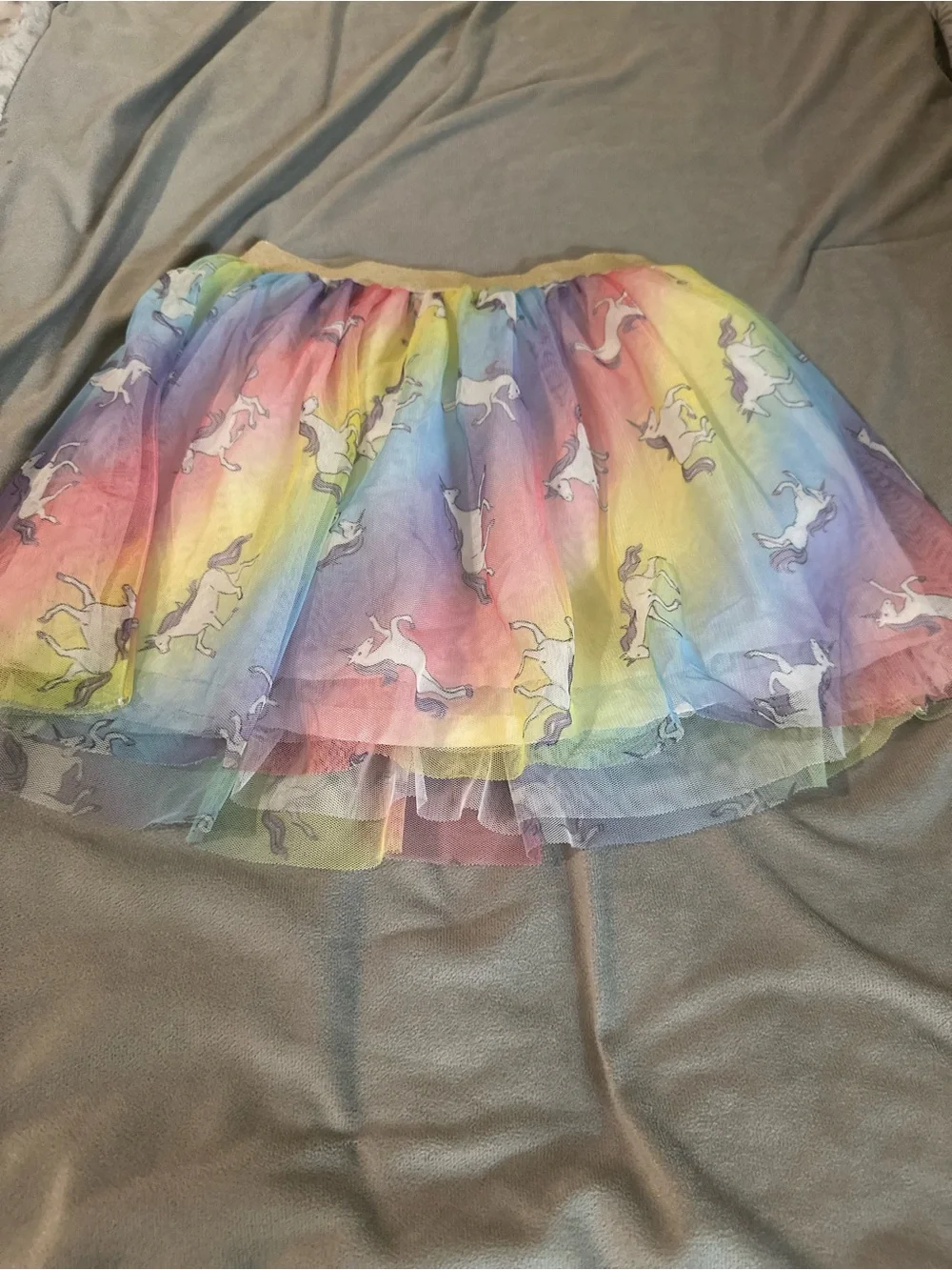 Carter's Rainbow Tulle Skirt with White Unicorns