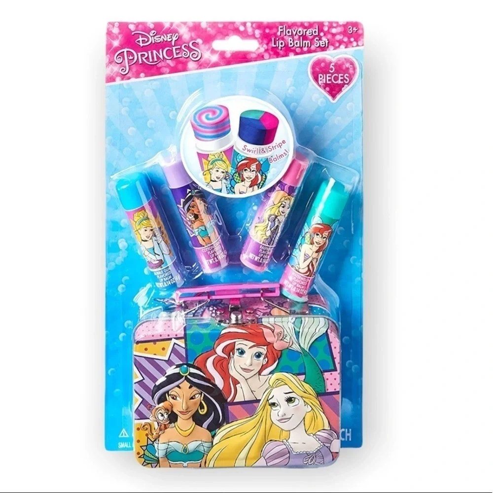 Disney Princess 5-Piece Kids Flavored Lip Balm Tin Gift Set