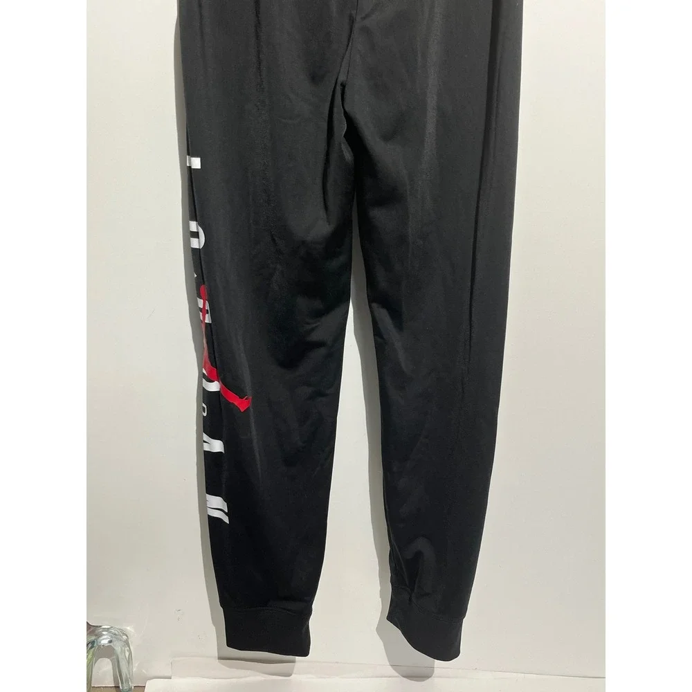 Jordan Jumpman Air Tapered Sweatpants Black Red Logo Mens Joggers 35in Length