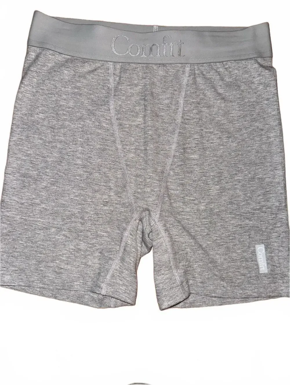 Comfrt Gray ribbed Stretch Boxer Briefs Sz M logo soft