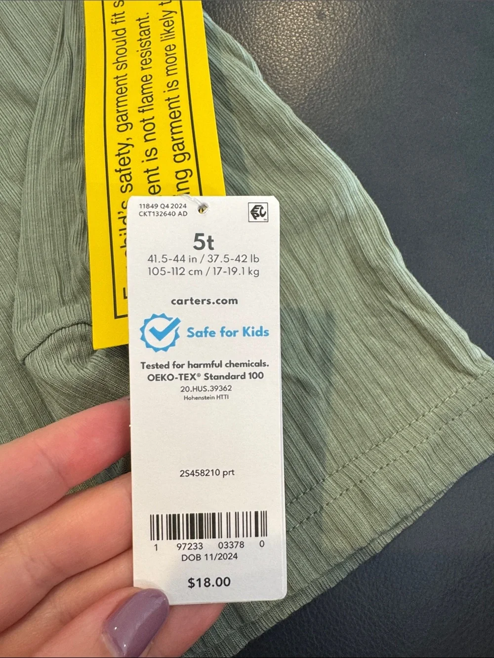 Carters top fabric piece