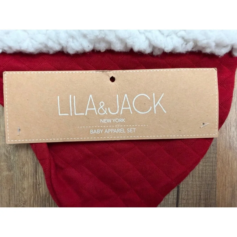 Lila & Jack Baby Santa Hat Red White Sherpa Christmas Holiday New With Tag