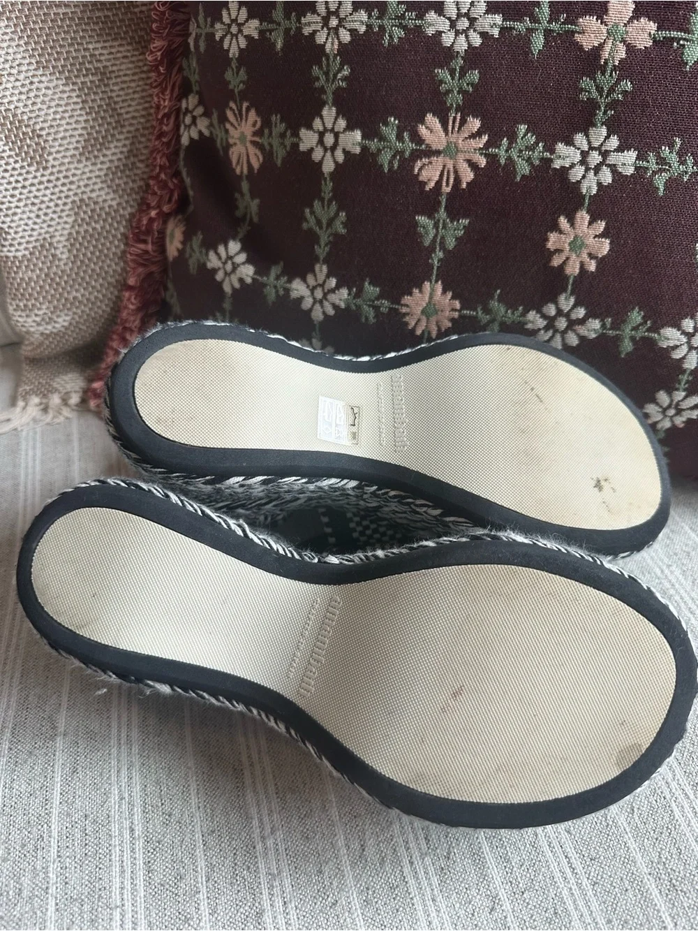 Anthropologie Amambaih Carmen Black & White Woven Platform Sandal