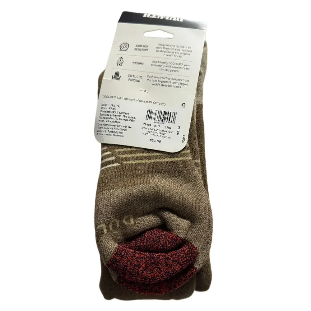 Duluth Trading 7-Year Midweight Performance Over-the-Calf Socks Men's L 9.5-12 K