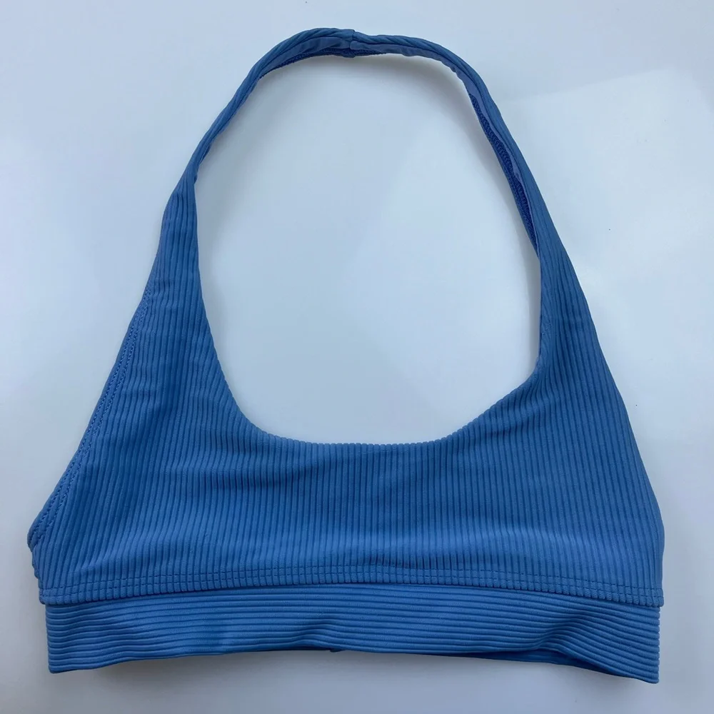 Frankies Bikinis Blue Stevie Halter Bikini Top
