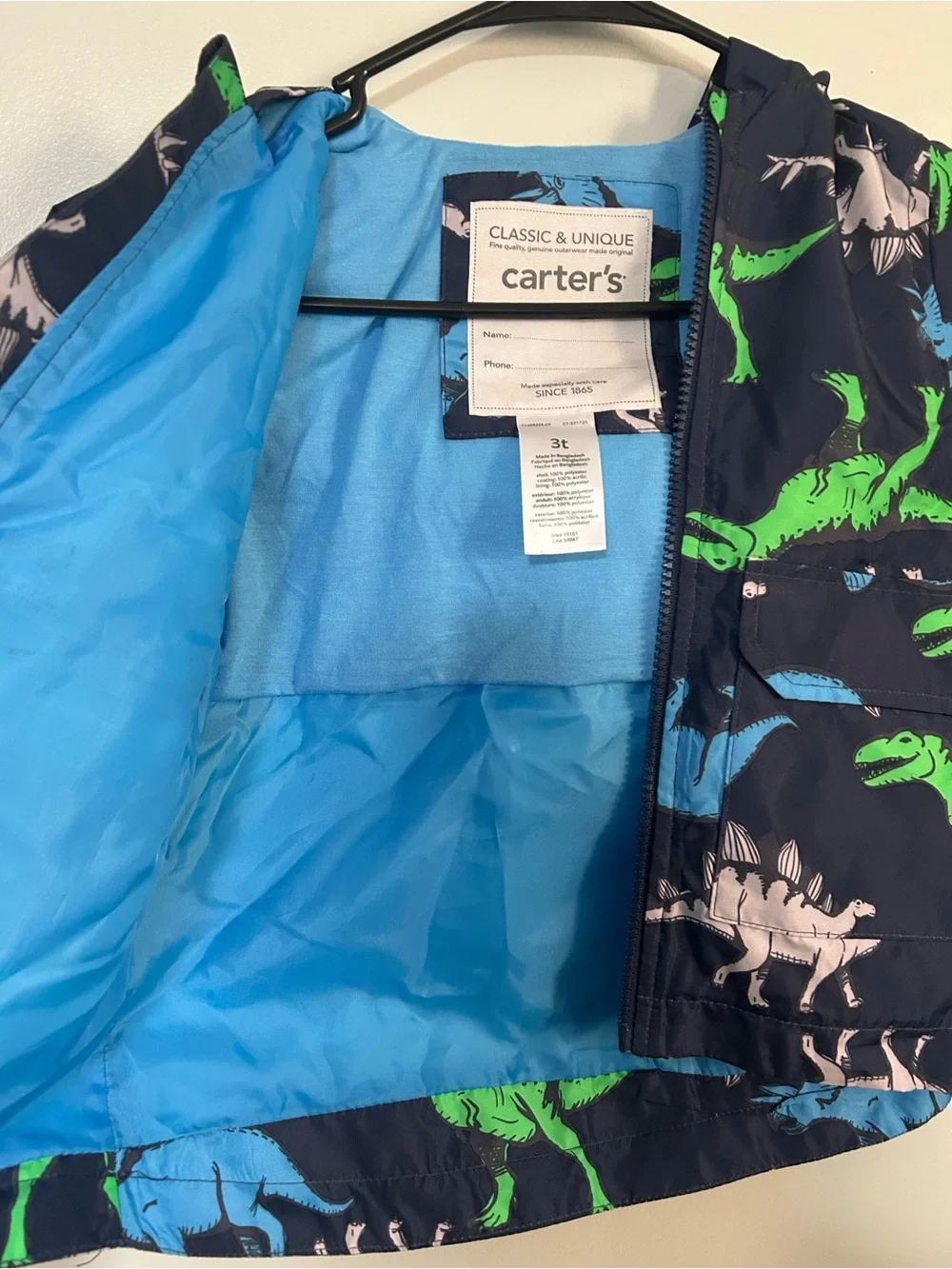 Carters water resistant