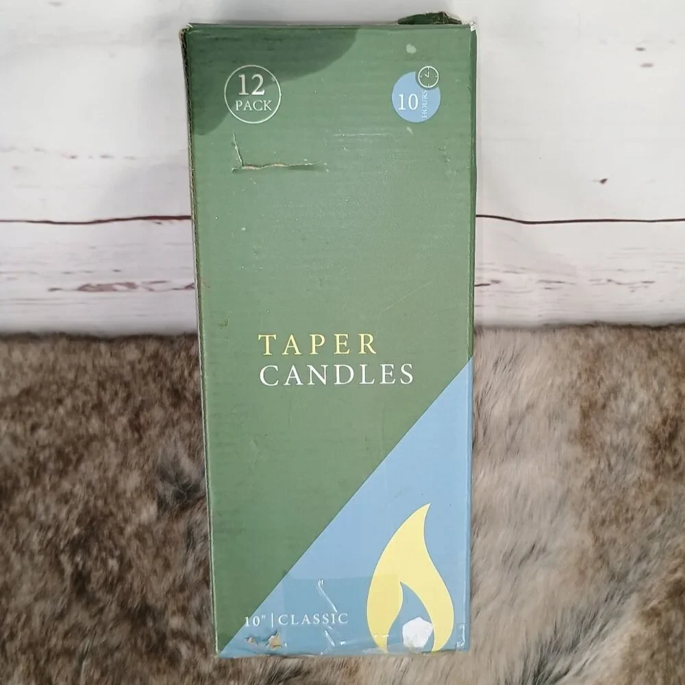 Box of‎ 12 Laskey Dripless Taper Candles 9 1/2