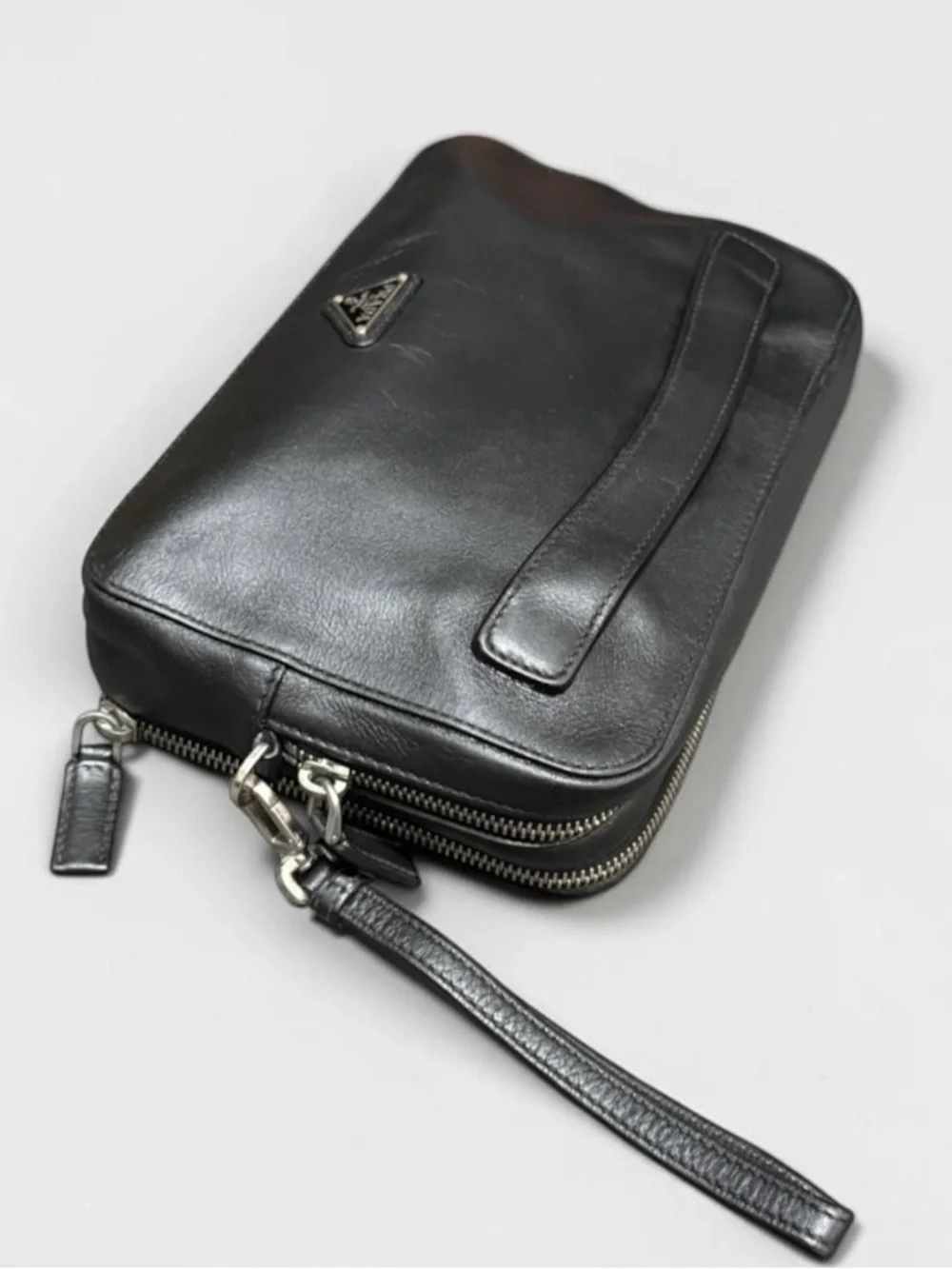 Prada black leather