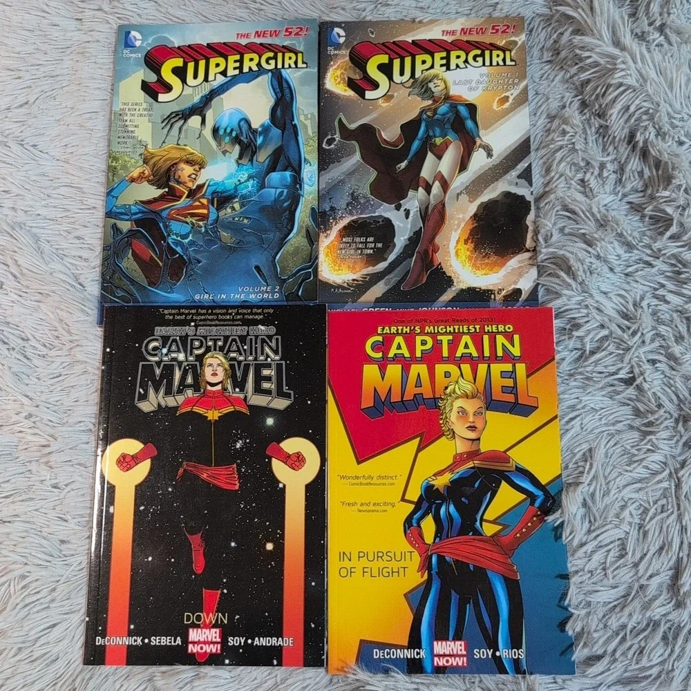 Lot‎ Of 4 Captain Marvel Supergirl Marvel Comics DC Comics Illustrated