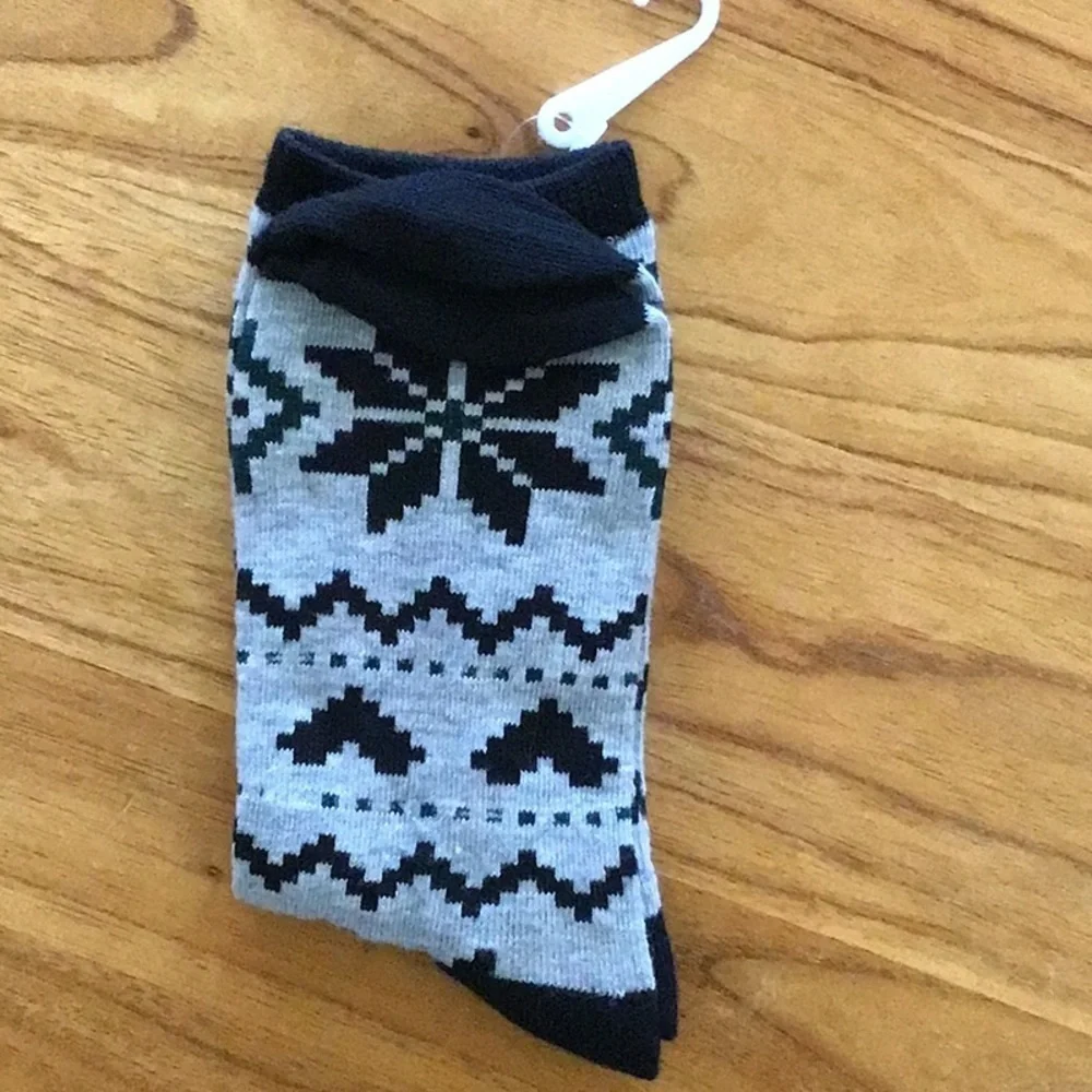 Black and Gray Winter Pattern Socks - NWT